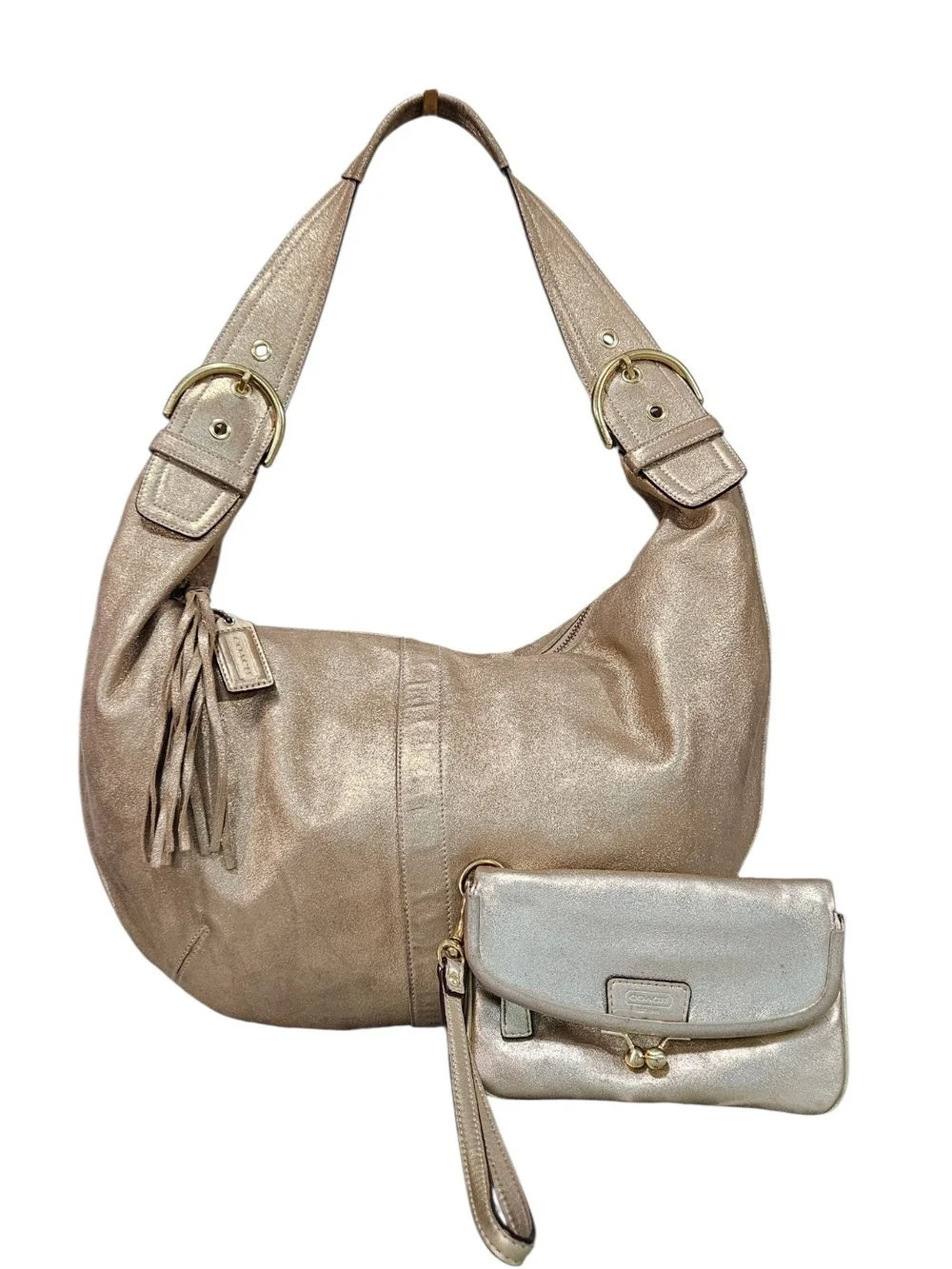 Coach Soho 2005 Limited Edition Metallic Goat Suede Hobo W/Legacy Kisslock